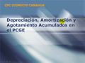 Depreciación, Amortización y Agotamiento en el PCGE